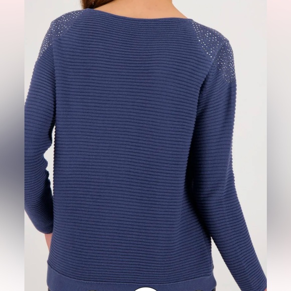 Monari made in Italy blue soft cotton pullover wool sweater size 6 - Picture 4 of 12